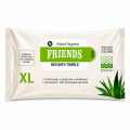 The image is of a pack of Nobel Hygiene Friends Bed Bath Towels XL. The pack is white with a green label that reads "Nobel Hy...