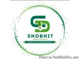 The image is a logo for Shobhit Mediworld, a company that provides transparency. The logo is circular in shape and has a gree...