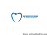 The image is a logo for a dental clinic called Centre Dentaire Sonaba. The logo is a stylized image of a tooth with a blue an...