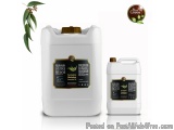 The image shows two white plastic jerry cans with a brown cap. The cans are labeled with the brand name "Eucalyptus Globulus"...