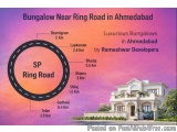 The image is a map of Bungalow Near Ring Road in Ahmedabad, India. The map shows the location of the ring road in the area, w...