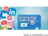 The image is a banner or cover for a presentation on key social media trends in 2026. The background is a light blue color wi...