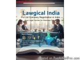 The image is an advertisement for a company registration in India. The background of the image is a modern office with a larg...