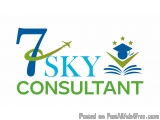The image is a logo for a company called "7 SKY CONSULTANT". The logo is written in a modern, sans-serif font and is in a com...