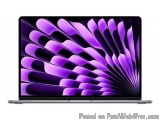 The image is of a laptop screen with a purple abstract design on it. The design is made up of multiple layers of curved lines...