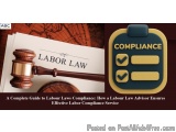 The image is a cover page of a book titled "A Complete Guide to Labour Laws Compliance: How a Labour Law Advisor Ensures Effe...