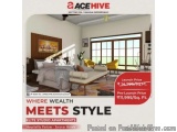 The image is an advertisement for AceHive Elite Studio Apartments, a luxury apartment company in India. The advertisement is...