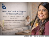 The image is an advertisement for a life coach in Nagpur, India. It features a young woman with long dark hair, smiling at th...