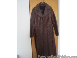 Women long  leather coat