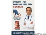 The image is an advertisement for a top neuro specialist in Delhi, India. It features a doctor wearing a white coat and a ste...