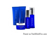 The image shows a set of four skincare products from the brand Luminesce. The products are arranged in a neat and organized m...