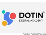 The image is a logo for Dotin Digital Academy. The logo is rectangular in shape and has a white background. On the left side...