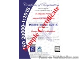 The image is a certificate of registration for an ISO/IEC (ISO/Iec) certification. The certificate is issued by the IT Servic...