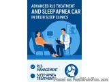 The image is an illustration of a doctor and a patient in a sleep apnea clinic. The doctor is sitting on a chair and the pati...