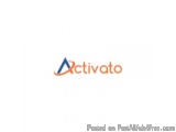 The image is a logo for a company called Activate. The logo is written in a modern, sans-serif font and is in orange color. T...