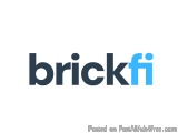 The image is a logo for a company called "brickfi". The logo is written in a modern, sans-serif font and is in a dark blue co...