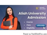 The image is an advertisement for Allah University Admission. It features a young woman with long dark hair, wearing an orang...