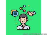 The image is an illustration of a man with a speech bubble above his head. He is wearing a white shirt and a red tie. The bac...