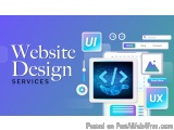 The image is a banner or advertisement for website design services. It has a blue background with the words "Website Design S...