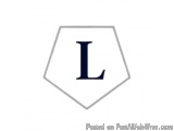 The image is a hexagon-shaped logo with the letter "L" in the center. The hexagon is white and has a light grey border. The l...