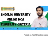 Shoolini University Online Mca Eligibility Criteria