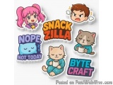 The image shows a collection of six stickers with different designs. The stickers are arranged in a circular pattern and each...