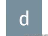 The image is a simple, minimalistic logo with a light blue background. In the center of the image, there is a white letter "d...