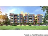 The image is a 3D rendering of a modern apartment building. The building is a two-story structure with multiple floors and ba...