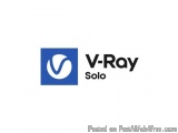 The image is a logo for V-Ray Solo. It is a blue square with a white letter "V" in the center, which is the logo of the compa...