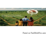 The image shows a family of four standing in a field with a thought bubble above their head. The thought bubble contains a pi...