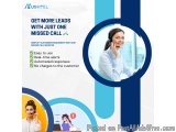 The image is an advertisement for a call center called Mishtel. It has a blue and white color scheme with a large blue circle...