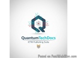The image is a logo for QuantumTechDocs IETM Publishing Suite. The logo is a hexagon-shaped design with a white background. I...