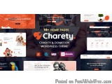 The image is a screenshot of a website called "Charity & Donation WordPress Theme". The website has a modern and minimalistic...