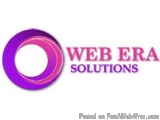 The image is a logo for Web Era Solutions, a company that provides web services. The logo is a circular shape with a pink and...