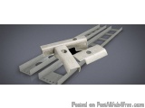 The image shows a 3D rendering of a metal object, which appears to be a part of a larger machine or machinery. It is made of...