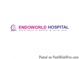 The image is a logo for Endoworld Hospital, a hospital that provides excellence in mother and child care. The logo is written...