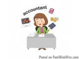 The image is an illustration of a woman sitting at a desk with a laptop and a calculator in front of her. She is holding a bo...