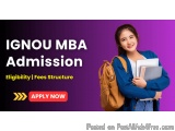 The image is an advertisement for IGNOU MBA Admission. It has a purple background with white text that reads "IGNOU MBA Admis...