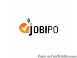 The image is a logo for a company called JOBIPO. The logo is written in black capital letters on a white background. The word...
