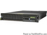 The image shows a black-colored server rack-mounted server with multiple ports and a green label on the front. The server has...