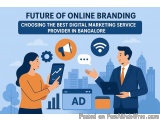 The image is an illustration that represents the future of online branding in Bangalore. It shows a man and a woman standing...