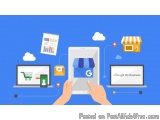 The image is an illustration of a person's hands holding a tablet with the Google My Business logo on the screen. The backgro...
