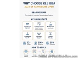 The image is an infographic that explains why KLE BBA (KLEBBA) is open for 2025-26 admissions. It has a title that reads "Why...