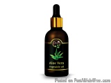 The image is of a black dropper bottle with a gold-colored cap. The label on the bottle is black with an illustration of an a...