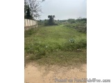 The image shows a barren landscape with a dirt path winding through it. The path is surrounded by a fence on the left side an...