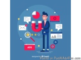 The image is an illustration of a man in a suit holding a large red letter "U" in his hand. Surrounding the man are various i...