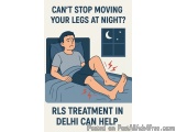 The image shows a man lying on a bed with his legs stretched out in front of him. He appears to be in pain or discomfort. The...