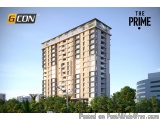 The image is a 3D rendering of a tall, modern apartment building. The building is made up of multiple floors and has a flat r...
