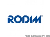 The image is a logo of the word "RODIM" written in blue capital letters. The word is written in a bold, sans-serif font and i...