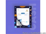 The image is a digital illustration of a bill of sale form with a purple background. The form has a white header with the wor...